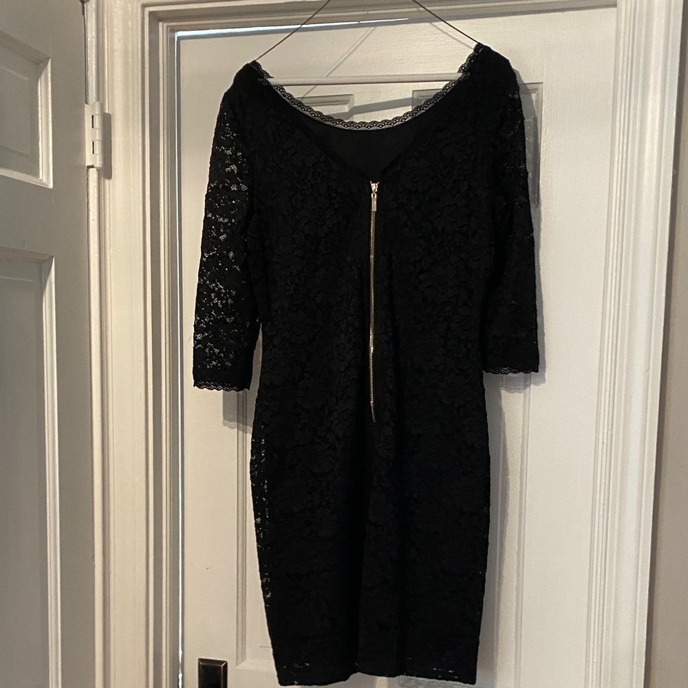 Eliza J Chic Black Lace Long Sleeve Dress size 10 - Picture 5 of 5